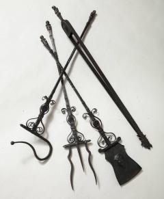 Samuel Yellin Important Set of Four Bronze and Wrought Iron Firetools - 656304