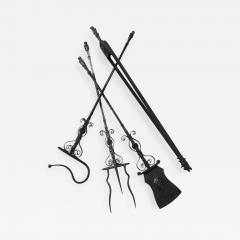 Samuel Yellin Important Set of Four Bronze and Wrought Iron Firetools - 657086