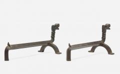 Samuel Yellin Pair of Figural Dragon Andirons In the Manner of Samuel Yellin 1930c  - 4509827