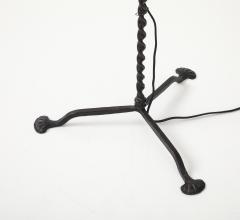 Samuel Yellin Rare floor lamp with creatures and mica shade - 4416712