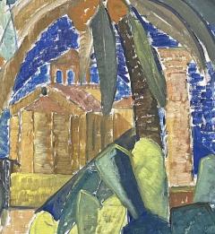 San Pietro landscape by Marthe Bohm Swedish 1898 1972  - 4155865
