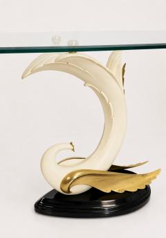 San Sen Brass Glass Swan Console Table for Art House Jofral Spain Labeled - 4767006