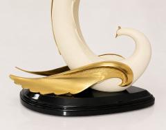 San Sen Brass Glass Swan Console Table for Art House Jofral Spain Labeled - 4767010