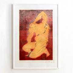 Sandro Chia SANDRO CHIA AQUATINT PRINT IN RED YELLOW MAN SEA 1984  - 2426826