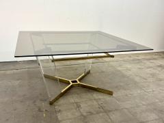 Sandro Petti Brass Lucite and Glass Dining Table Attributed to Sandro Petti Italy 1970s - 4479725