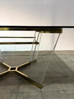 Sandro Petti Brass Lucite and Glass Dining Table Attributed to Sandro Petti Italy 1970s - 4479728