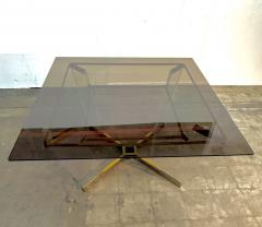 Sandro Petti Brass Lucite and Glass Dining Table Attributed to Sandro Petti Italy 1970s - 4479729