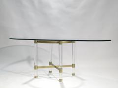 Sandro Petti Brass and lucite dining table by Sandro Petti for Metalarte 1970s - 993070