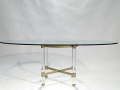 Sandro Petti Brass and lucite dining table by Sandro Petti for Metalarte 1970s - 993072