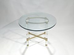 Sandro Petti Brass and lucite dining table by Sandro Petti for Metalarte 1970s - 993073