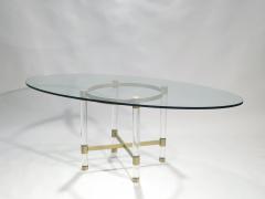 Sandro Petti Brass and lucite dining table by Sandro Petti for Metalarte 1970s - 993074