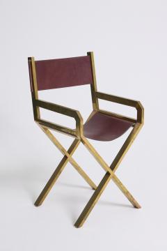 Sandro Petti Pair of Brass and Leather Armchairs by Sandro Petti 1929 2002  - 4631232