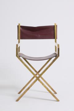 Sandro Petti Pair of Brass and Leather Armchairs by Sandro Petti 1929 2002  - 4631246