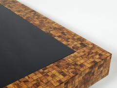 Sandro Petti Rare Italian Sandro Petti olive wood marquetry coffee table 1970s - 2280573
