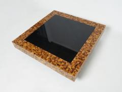 Sandro Petti Rare Italian Sandro Petti olive wood marquetry coffee table 1970s - 2280575
