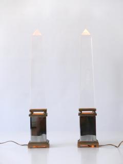 Sandro Petti Set of Two Lucite Obelisk Table Lamps by Sandro Petti for Maison Jansen France - 2134132