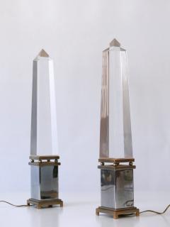 Sandro Petti Set of Two Lucite Obelisk Table Lamps by Sandro Petti for Maison Jansen France - 2134139