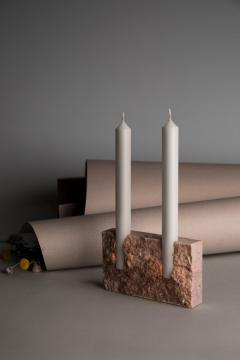 Sanna V lker Red Travertine Sculpted Candleholder by Sanna V lker - 1314563