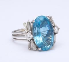 Santa Maria Aquamarine and Diamond White Gold Ring - 1012276