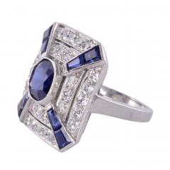 Sapphire Diamond Platinum Ring - 2239864