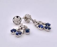 Sapphire Tassel Diamond Drop Earrings 18K - 3461935