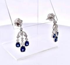 Sapphire Tassel Diamond Drop Earrings 18K - 3461936