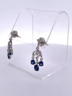 Sapphire Tassel Diamond Drop Earrings 18K - 3462053