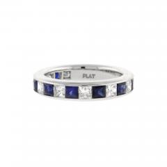 Sapphire and Diamond Channel Set Band Ring - 4698835