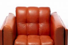 Sapporo Mobil Girgi 1970s Architectural Mid Century Modern Club Chairs in Cognac Leather - 3920209