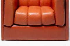 Sapporo Mobil Girgi 1970s Architectural Mid Century Modern Club Chairs in Cognac Leather - 3920210