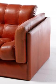 Sapporo Mobil Girgi 1970s Architectural Mid Century Modern Club Chairs in Cognac Leather - 3920212