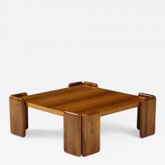 Sapporo Mobil Girgi Italian Walnut Low Square Coffee Table by Mobil Girgi 1970s - 2093855