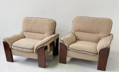 Sapporo Mobil Girgi Mid Century Modern Pair of Armchairs by Sapporo For Mobil Girgi 1970s - 3308258