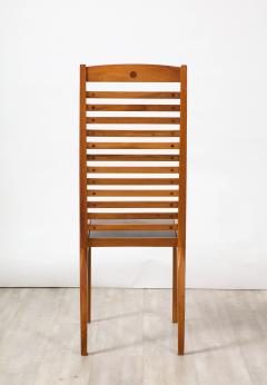 Sapporo Mobil Girgi Mobil Girgi Set of Four Ladder Back and Leather Dining Chairs Italy circa 1970 - 3362365