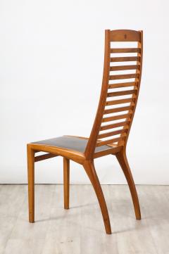 Sapporo Mobil Girgi Mobil Girgi Set of Four Ladder Back and Leather Dining Chairs Italy circa 1970 - 3362368