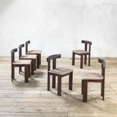 Sapporo Mobil Girgi Mobilgirgi set of 6 chairs in wood and upholstery 70s - 3020537