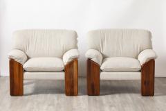 Sapporo Mobil Girgi Pair of Italian Walnut Lounge Chairs by Sapporo Mobil Girgi 1970 - 3926464