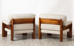 Sapporo Mobil Girgi Pair of Italian Walnut Lounge Chairs by Sapporo Mobil Girgi 1970 - 3926475