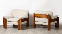 Sapporo Mobil Girgi Pair of Italian Walnut Lounge Chairs by Sapporo Mobil Girgi 1970 - 3926478