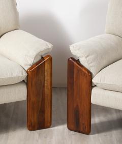 Sapporo Mobil Girgi Pair of Italian Walnut Lounge Chairs by Sapporo Mobil Girgi 1970 - 3926480