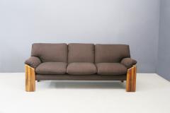 Sapporo Mobil Girgi Sapporo sofa brown three seater MidCentury in noble wood 1970s - 1493145