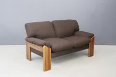 Sapporo Mobil Girgi Sapporo sofa brown two seater MidCentury in noble wood 1970s - 1494603