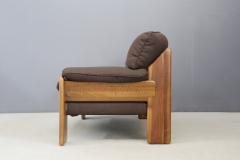Sapporo Mobil Girgi Sapporo sofa brown two seater MidCentury in noble wood 1970s - 1494605