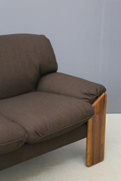 Sapporo Mobil Girgi Sapporo sofa brown two seater MidCentury in noble wood 1970s - 1494606