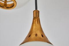 Sarfati Stilnovo 1950s bruno chiarini brass and glass chandelier for stilnovo - 1148231