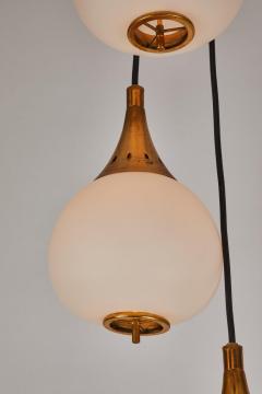 Sarfati Stilnovo 1950s bruno chiarini brass and glass chandelier for stilnovo - 1148233
