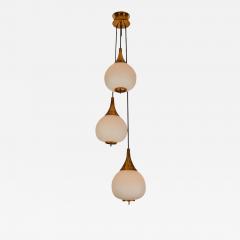 Sarfati Stilnovo 1950s bruno chiarini brass and glass chandelier for stilnovo - 1148440