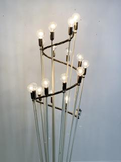 Sarfati Stilnovo MONUMENTAL MID CENTURY BRASS AND WHITE ENAMEL SPIRAL FLOOR LAMP - 1032366