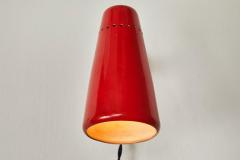 Sarfati Stilnovo Pair of Red 1950s Stilnovo Sconces with Original Yellow Label - 1173401