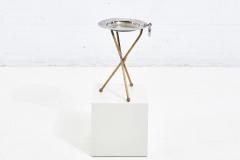 Sarreid LTD Gueridon Tripod Table Silver and Brass 1960 - 2429214